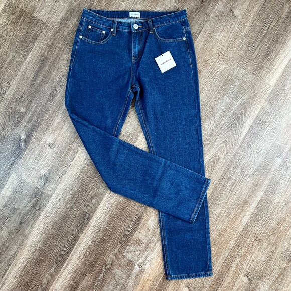 NWT Revolve Superdown Mia Jeans Straight Leg Dark Wash - Picture 3 of 7